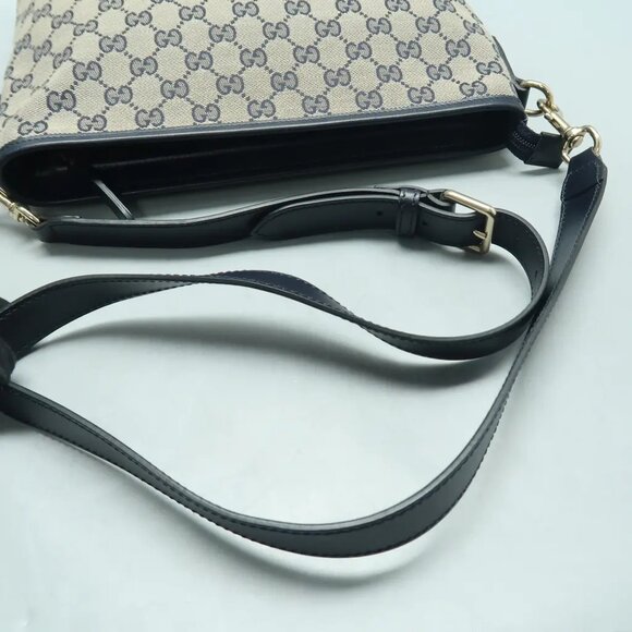 GUCCI Navy Cloth Shoulder Bag 597-021325 - Picture 7 of 12